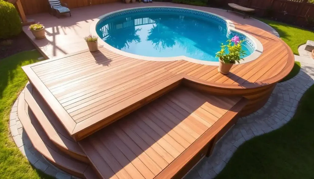 aboveground pool deck