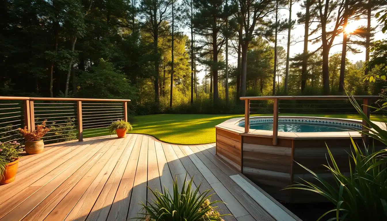 aboveground pool deck